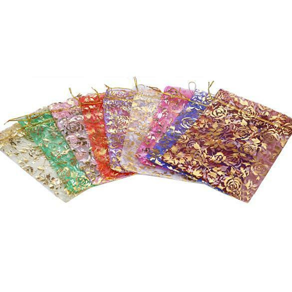 50 pcs Organza Jewelry Candy Pendent Mixed Color Mini Gift Pouch Bags Weddi @