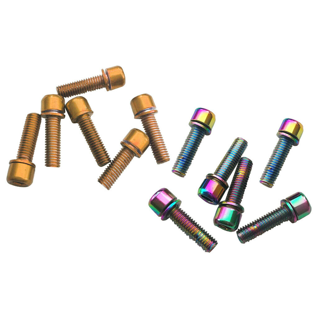 12x MTB Road Bike Hex Socket Screws Bolts for Handlebar Stem Golden+Colorful