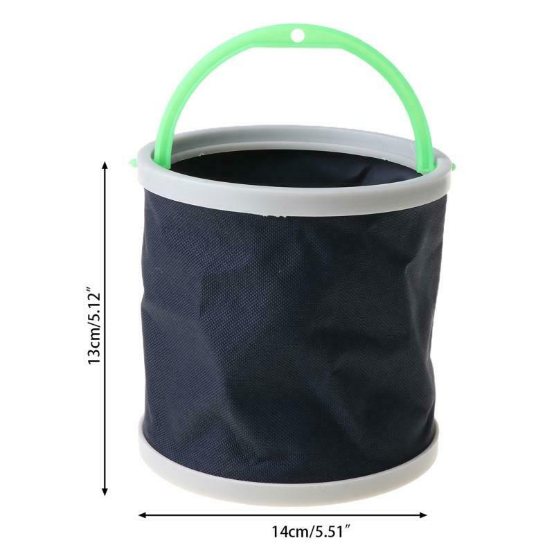 Fishing Bucket Canvas Round Folding Outdoor Portable 14cm Storage Camping Hiking