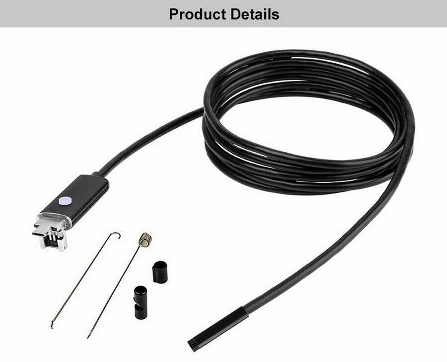 7mm HD 6LED Android PC USB Endoscope Car Engine Tube Borescope Inspection Camera