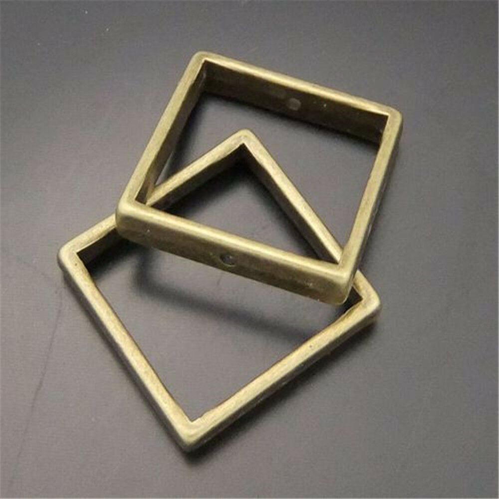 20 pcs Retro Bronze Alloy Square Shaped Charm Pendants Jewelry Special Wholesale