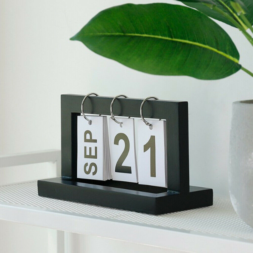 2pcs Practical Wooden  Chart Perpetual Calendar DIY Desktop Calendar