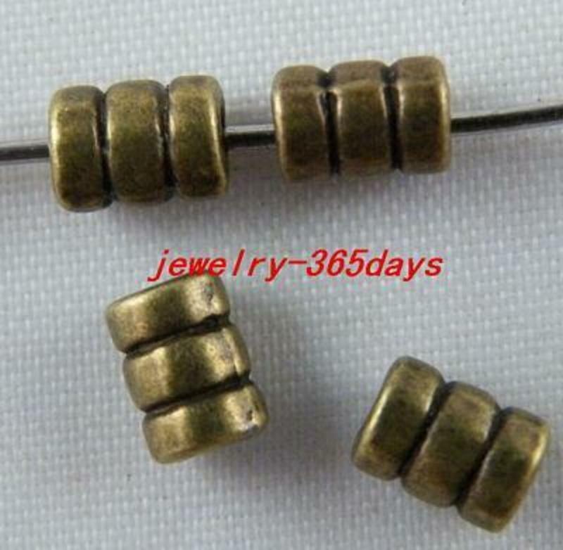 200pcs Bronze Color Little Tube Bead Spacers 6x4mm 987