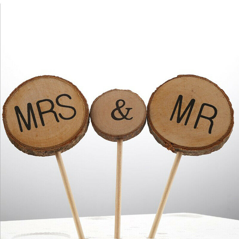 Mr Mrs Cake Topper Wooden Cake Top Flag English Alphabet Wedding Engageme.l8
