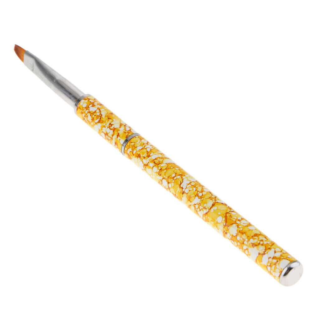 Nail Art Polish Brush UV Gel Liner Paint Drawing Pencil Pen Crystal Yellow-Round