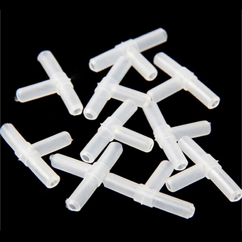 10x Plastic Tee's/"T"3-Way Aquariums Air Pumps Line Tubing Joints Connect.l8