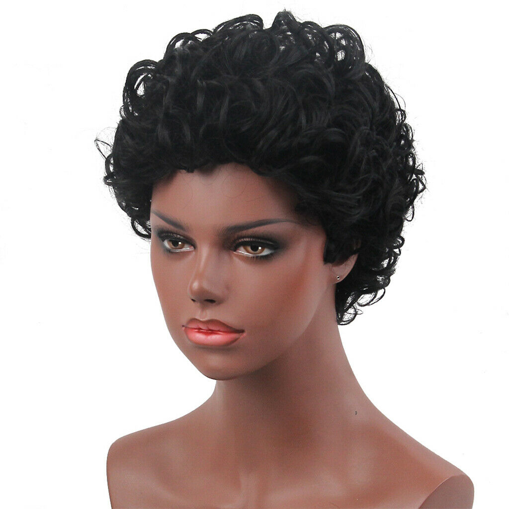 11" Short Curly Wigs for Black Women Natural Synthetic Hair