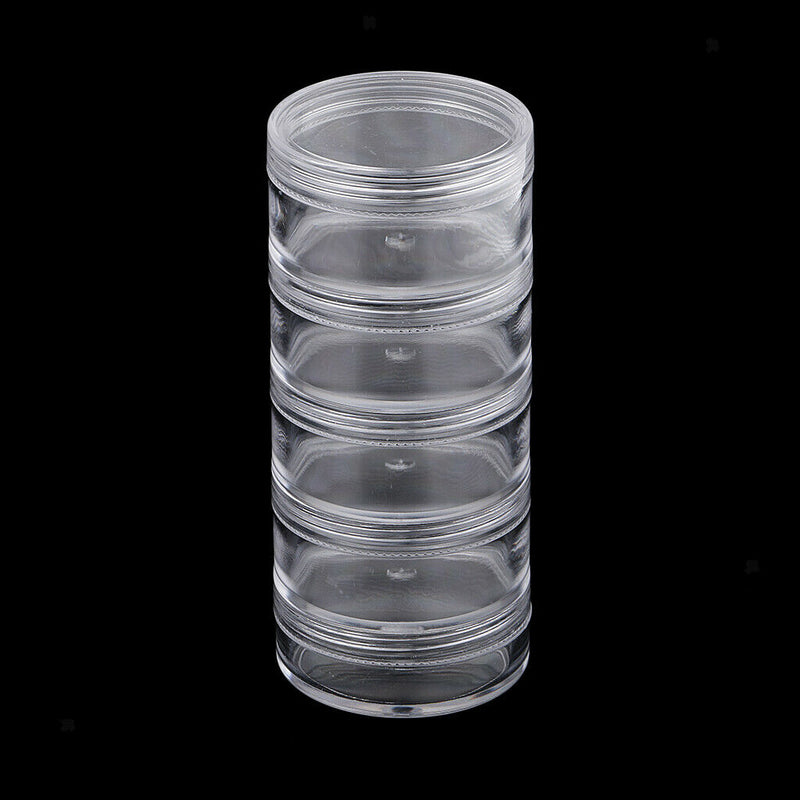 Storage Stackable Interlocking Clear Containers 5 Layers Round Plastic Jars For