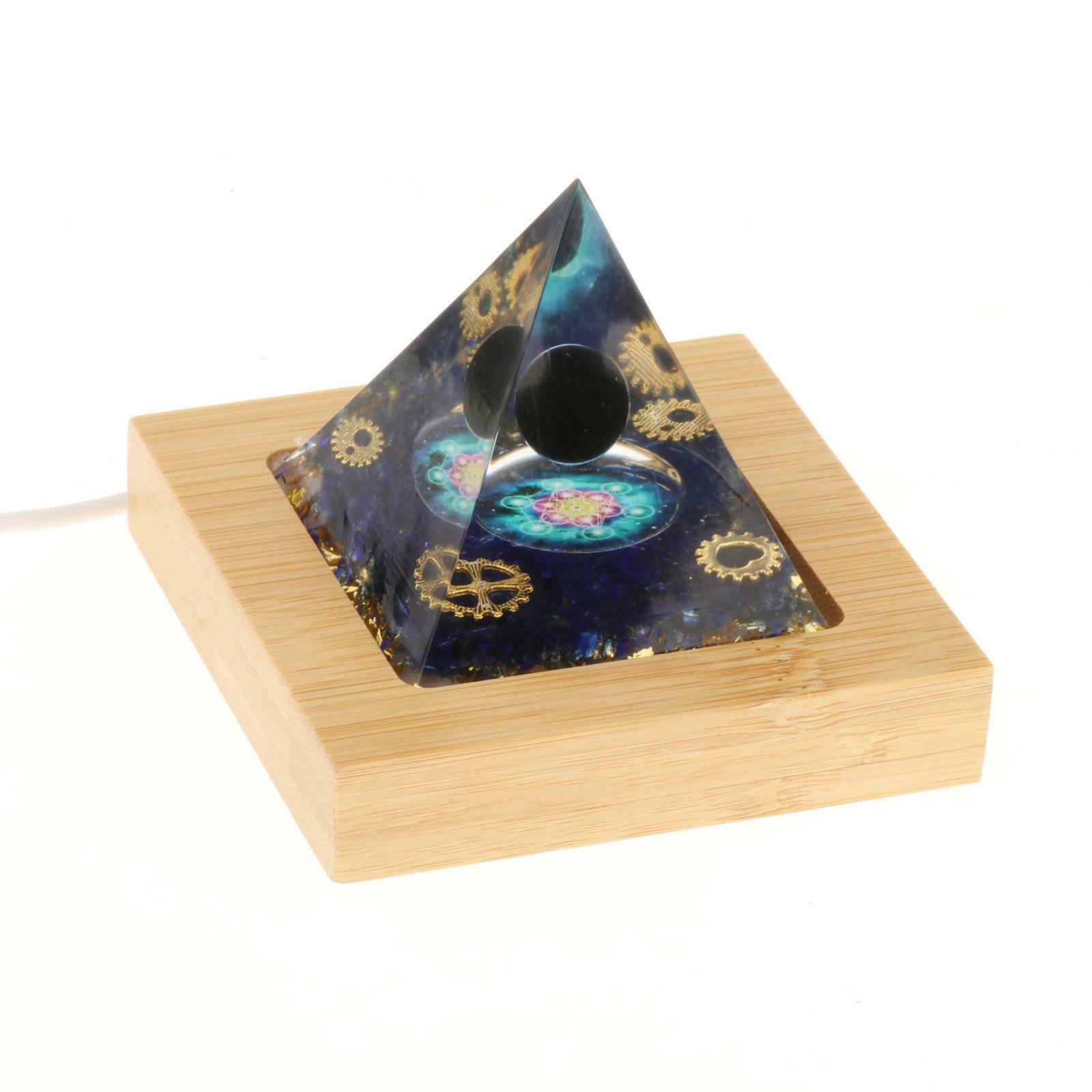 Orgone Pyramid Energy Generator w/ Base Quartz Crystal Tower Stone Decor