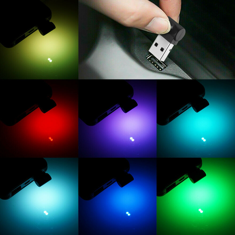 USB LED Car Interior Lamp Neon Auto Atmosphere Ambient Light Bulb Accessories