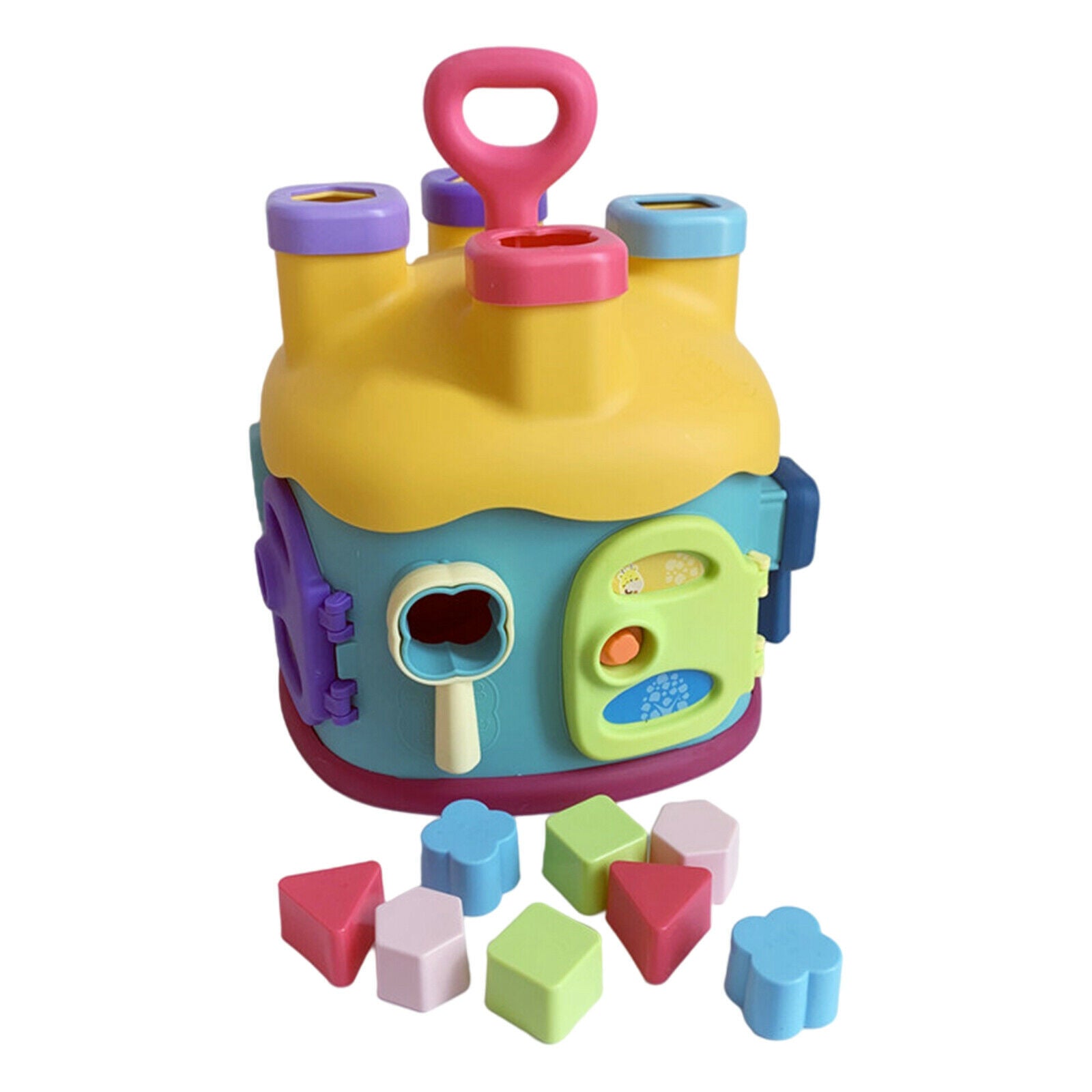 Babies House Toys Props Geometrical Shape Colors Paired Unlocking Plaything