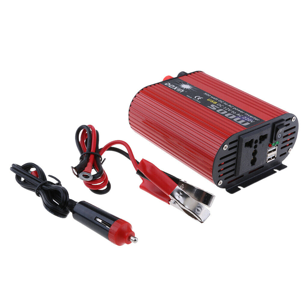 500W Car Power Inverter DC 12V to AC 220V Converter Power Supply with Lighter