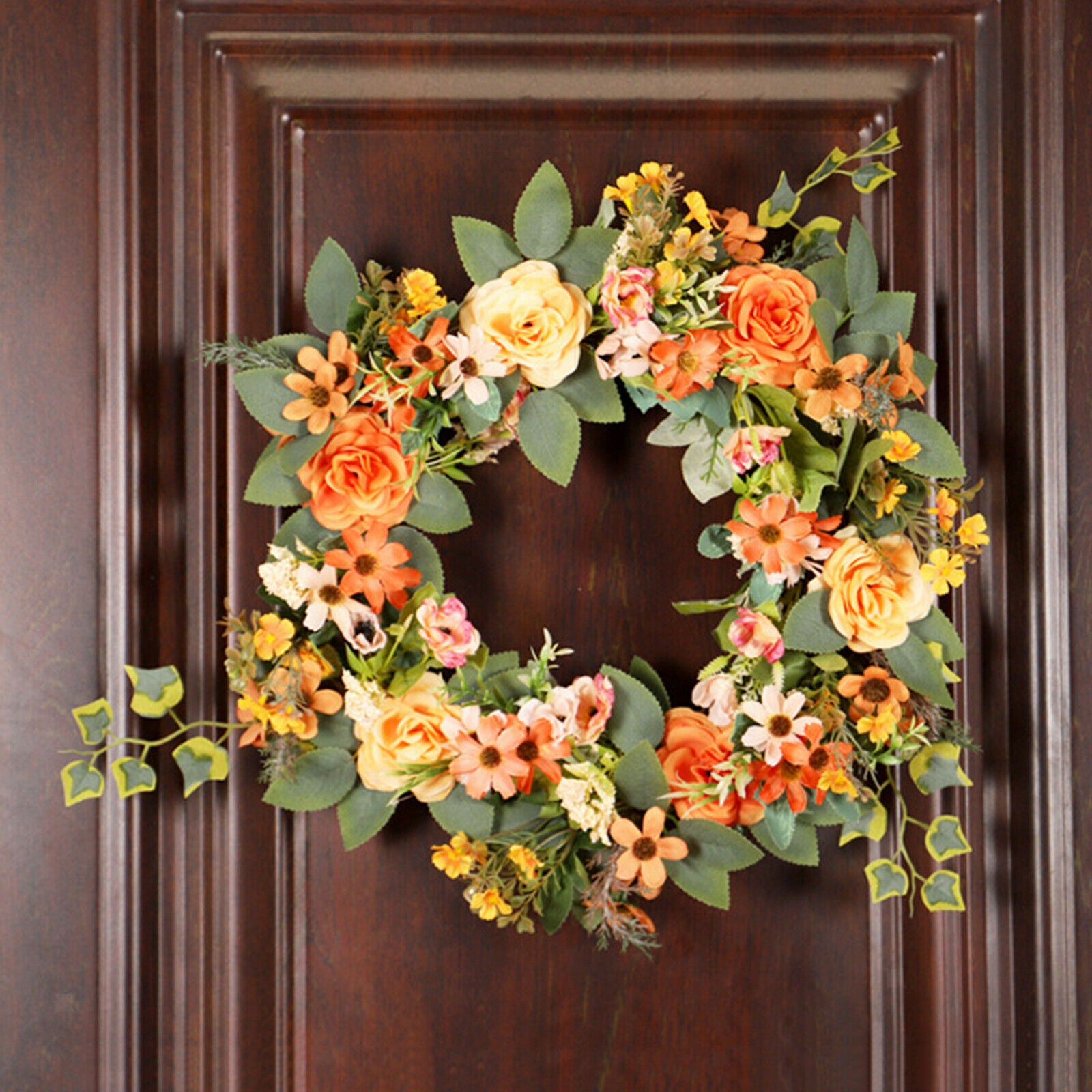 16inch Front Door Wreath Round Peony Garland Window Wall Wedding Decoration