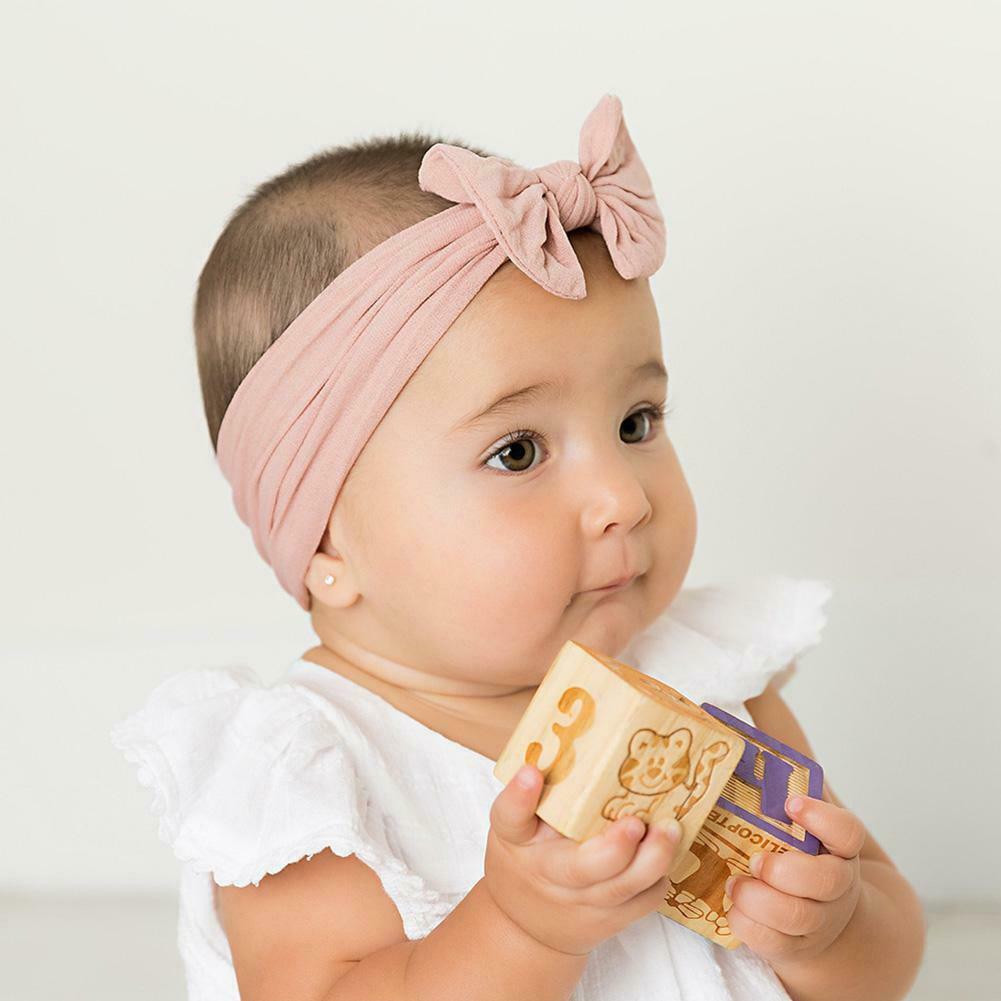8pcs Infants Cotton Bowknot Wide-brimmed Hairbands Child Baby Hair Supplies @