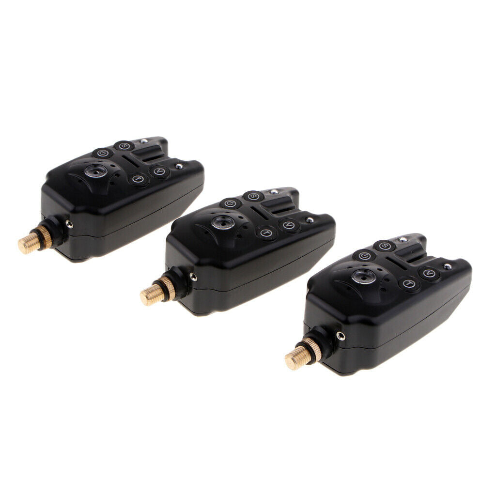 3pcs Wireless Waterproof Fishing Bite Alarms Set in case for Carp Fishing