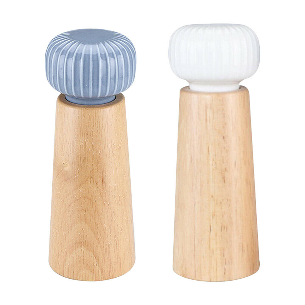 2PCS Premium Refillable Salt and Pepper Grinder Set Seasoning Mills Grinder