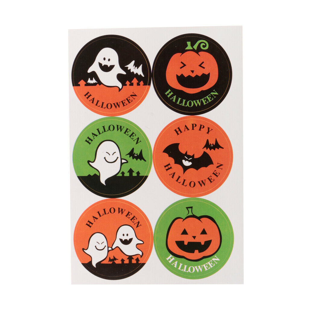 10 Sheets Halloween Stickers, Adhesive Label Stickers, Decorative Sealing Labels