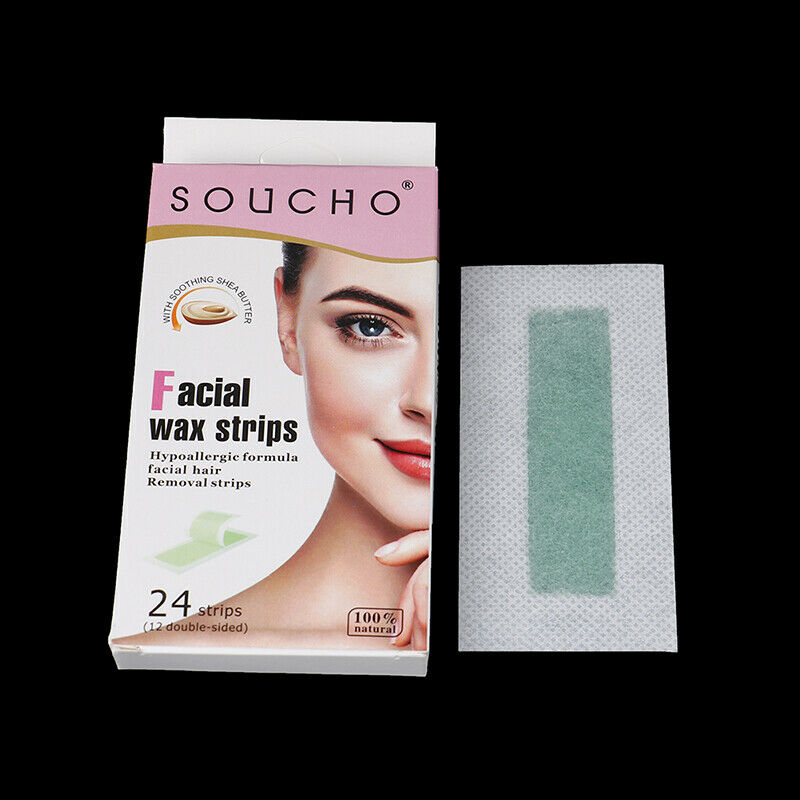 24pcs Face Lip Hair Removal Wax Strips Papers Epilator Depilation Uprooted SFCA