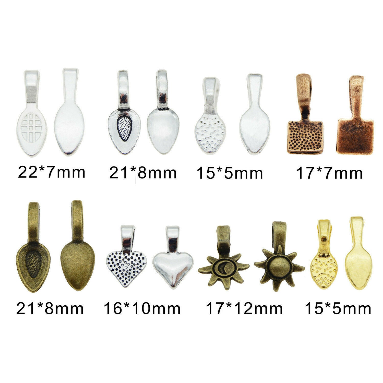 Mix Lots Alloy Metal Bails Connectors DIY Jewelry Making Pendant Findings 1 Box