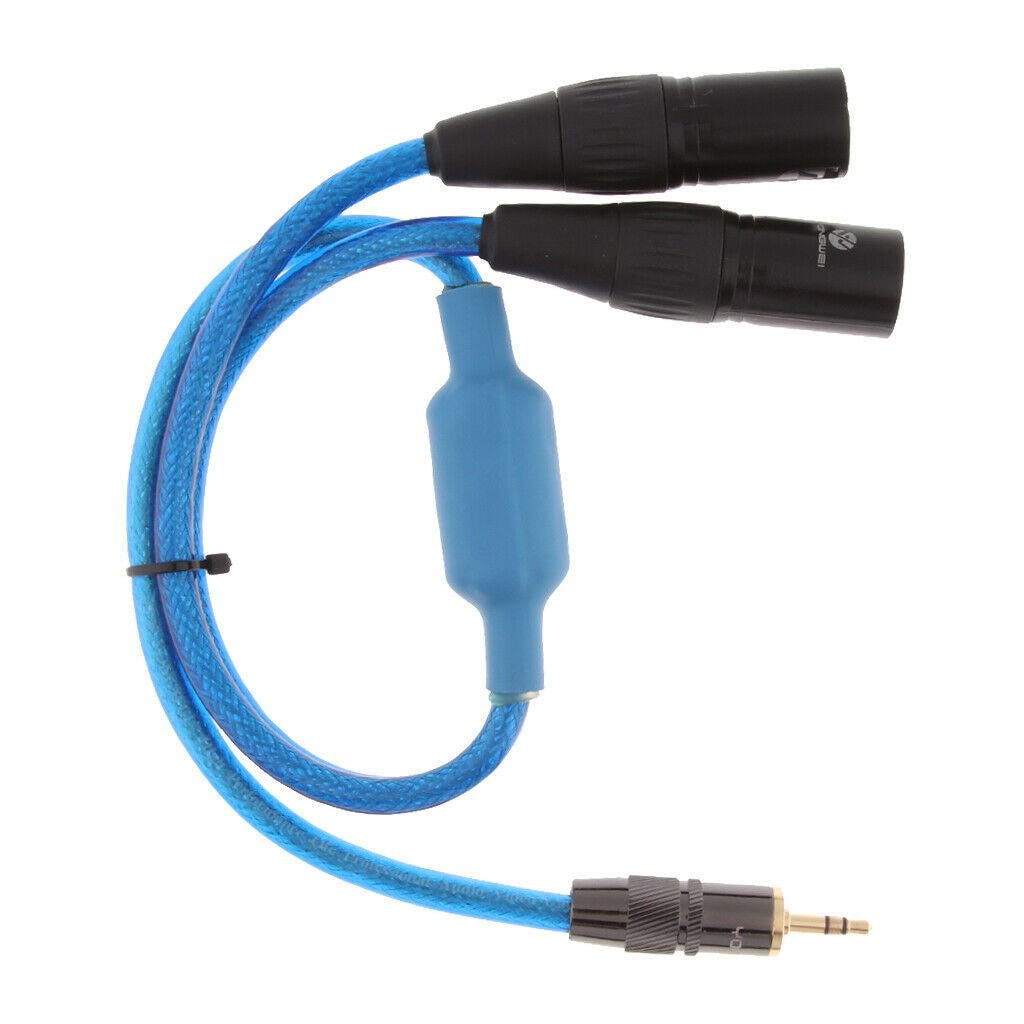 2PCS Single Mono Male 1/8 inch (3.5mm Jack) to Dual XLR Male Plug Audio Cable