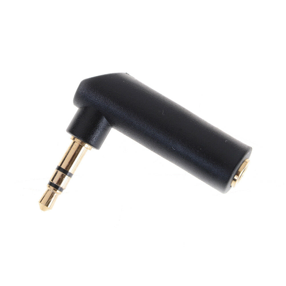 2pcs L Shape 3.5mm Right Angle Female to 3.5mm Male Plug Adapter Connector.l8