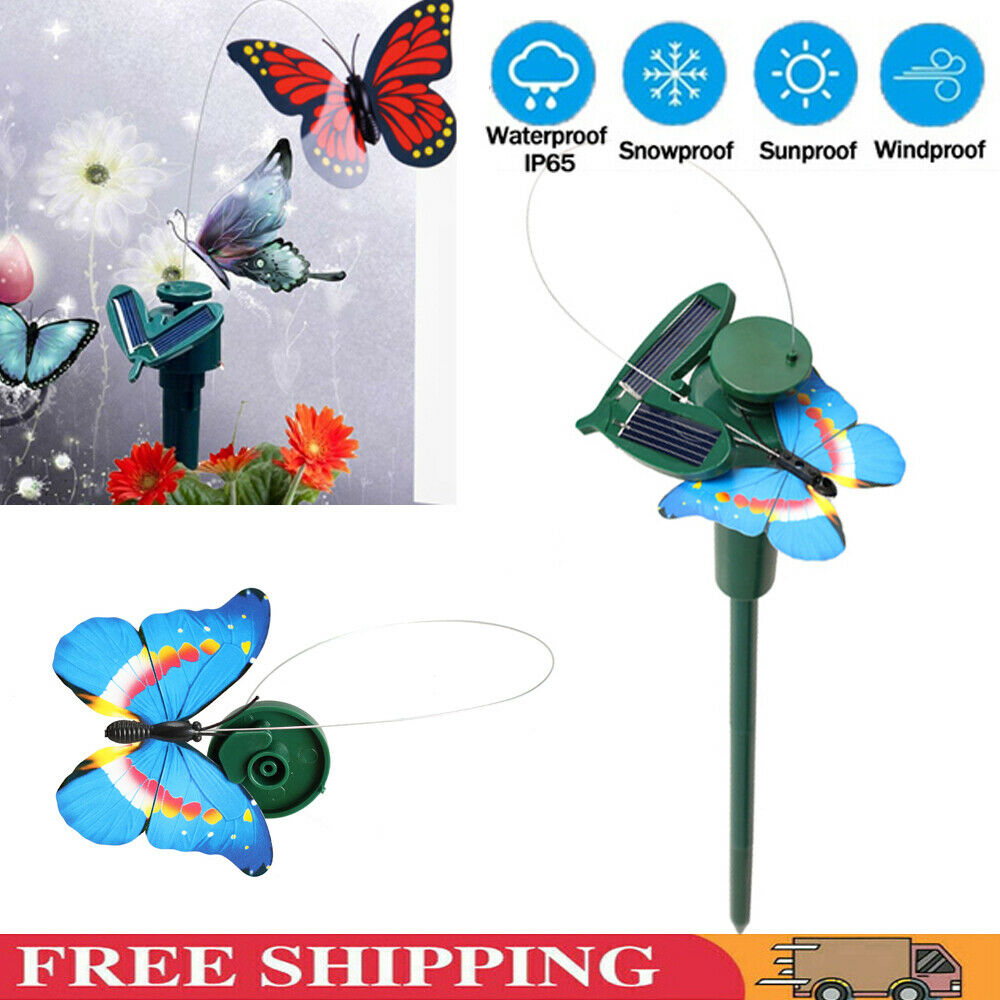 Outdoor Solar Powered Dancing Flying Butterfly Home Garden Yard Decoration Nice