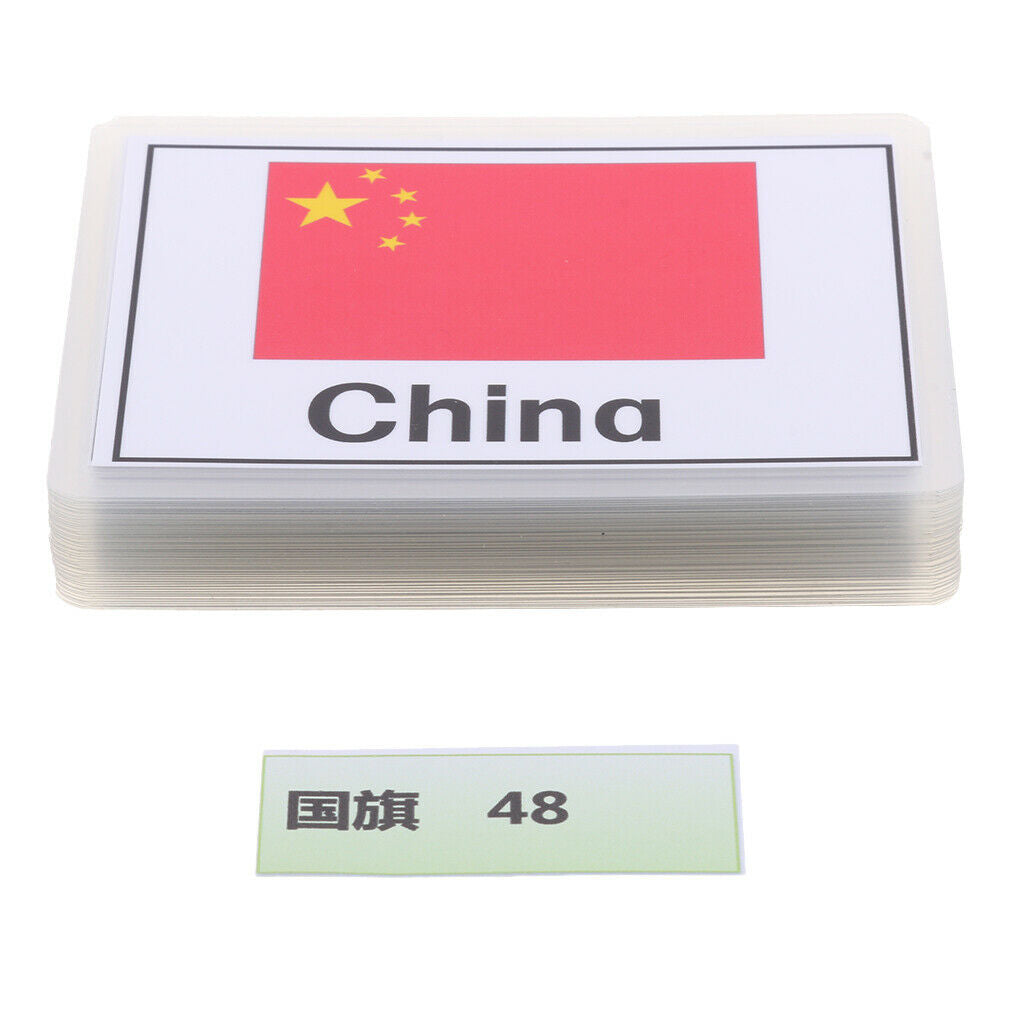Kids Early Educational Sight Word Flash Cards 48x National Flag
