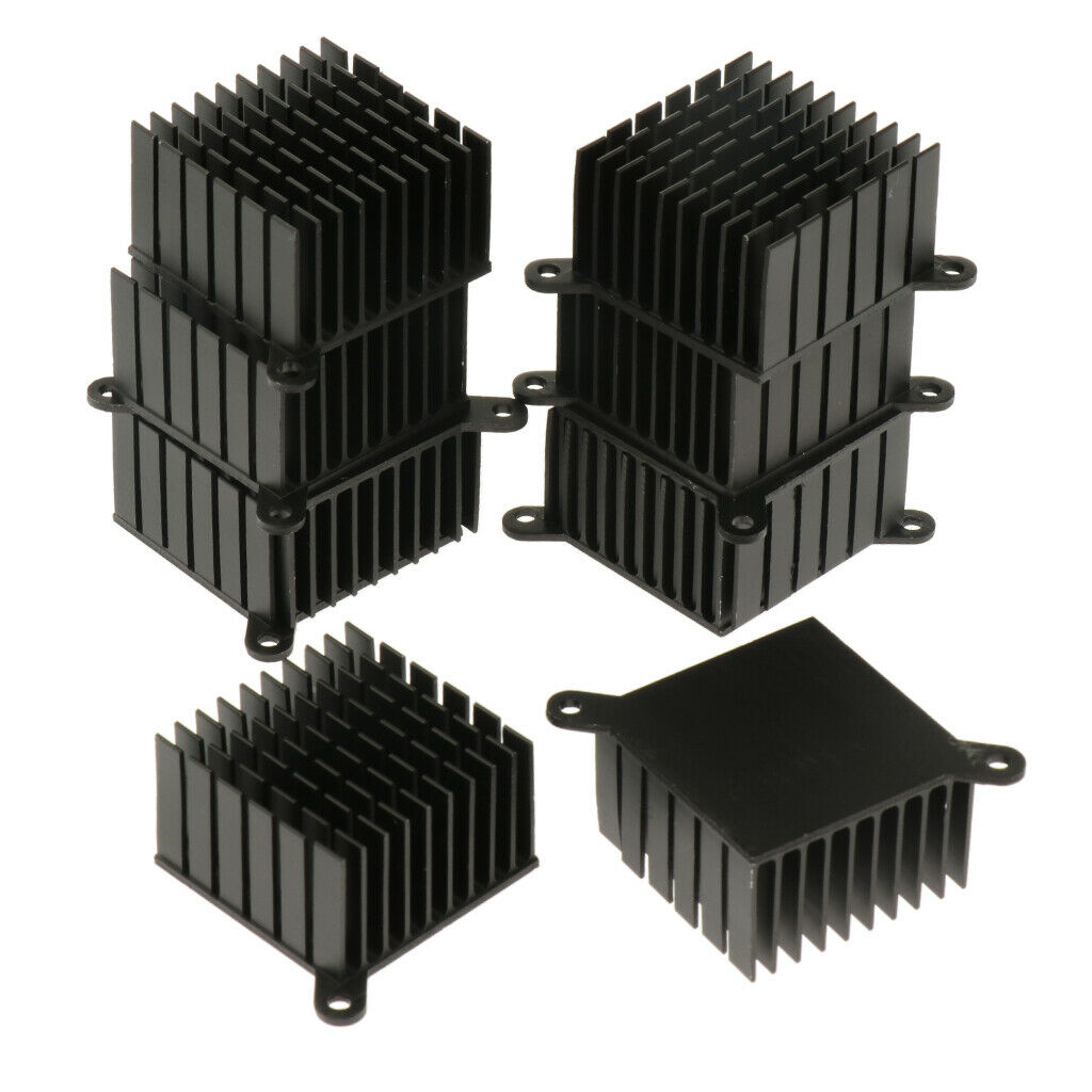 10pcs Black 1.5"x1.5"x0.9" Aluminum Heat Sink Heatsink Cooler Fin Module