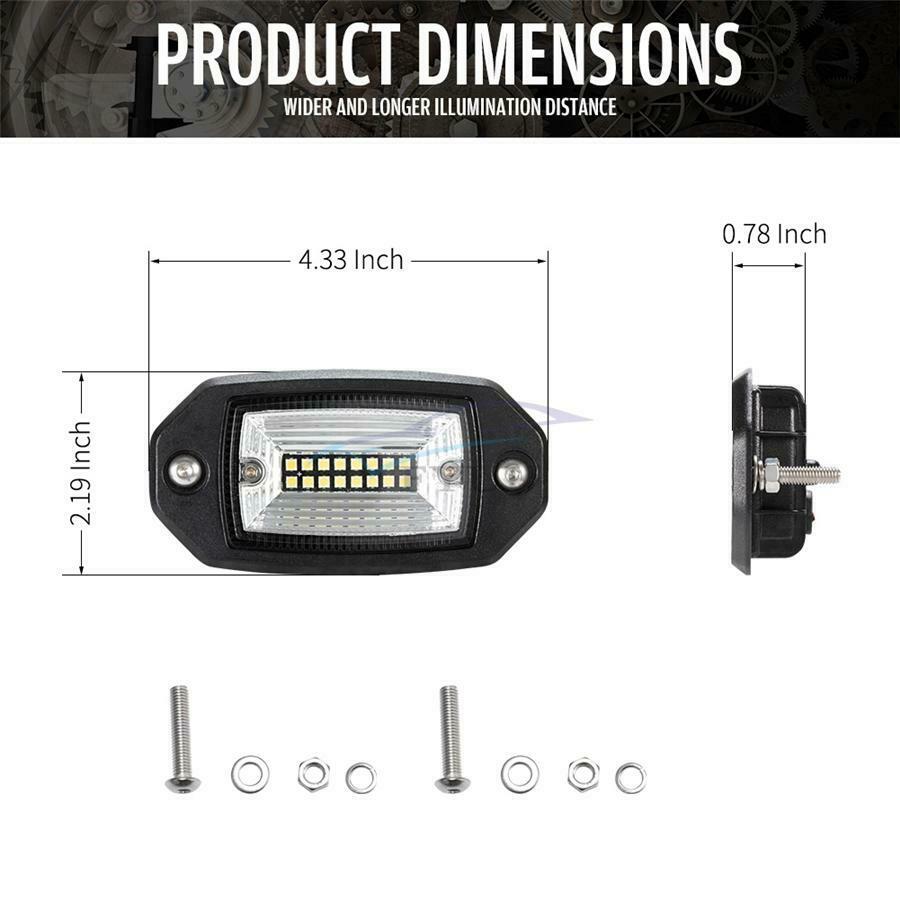 96W 9600LM 4'' Recessed Installation Floodlight Driving Off-road LED Light Bar