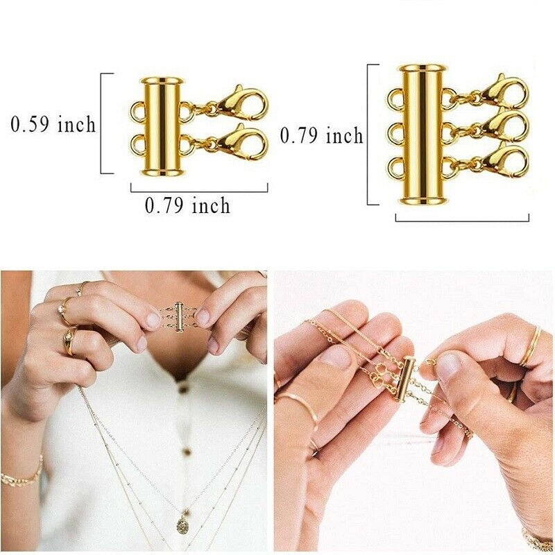 6x Multi-strand Magnetic Slide Lock Clasps Connectors for DIY Components