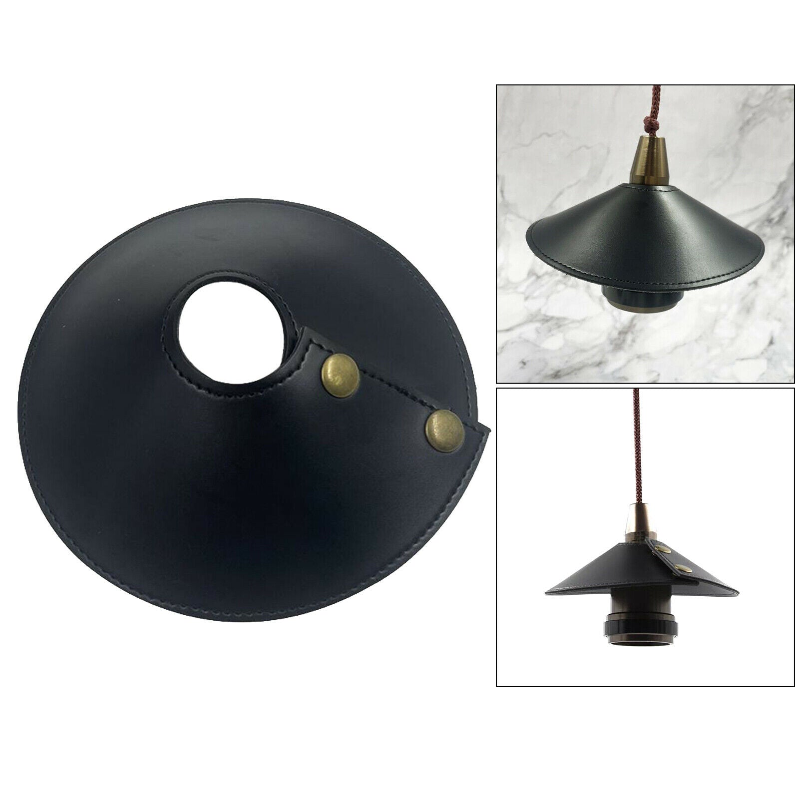 2X Camping Leather Lampshade Replacement Thickened Cover Dust-proof Black