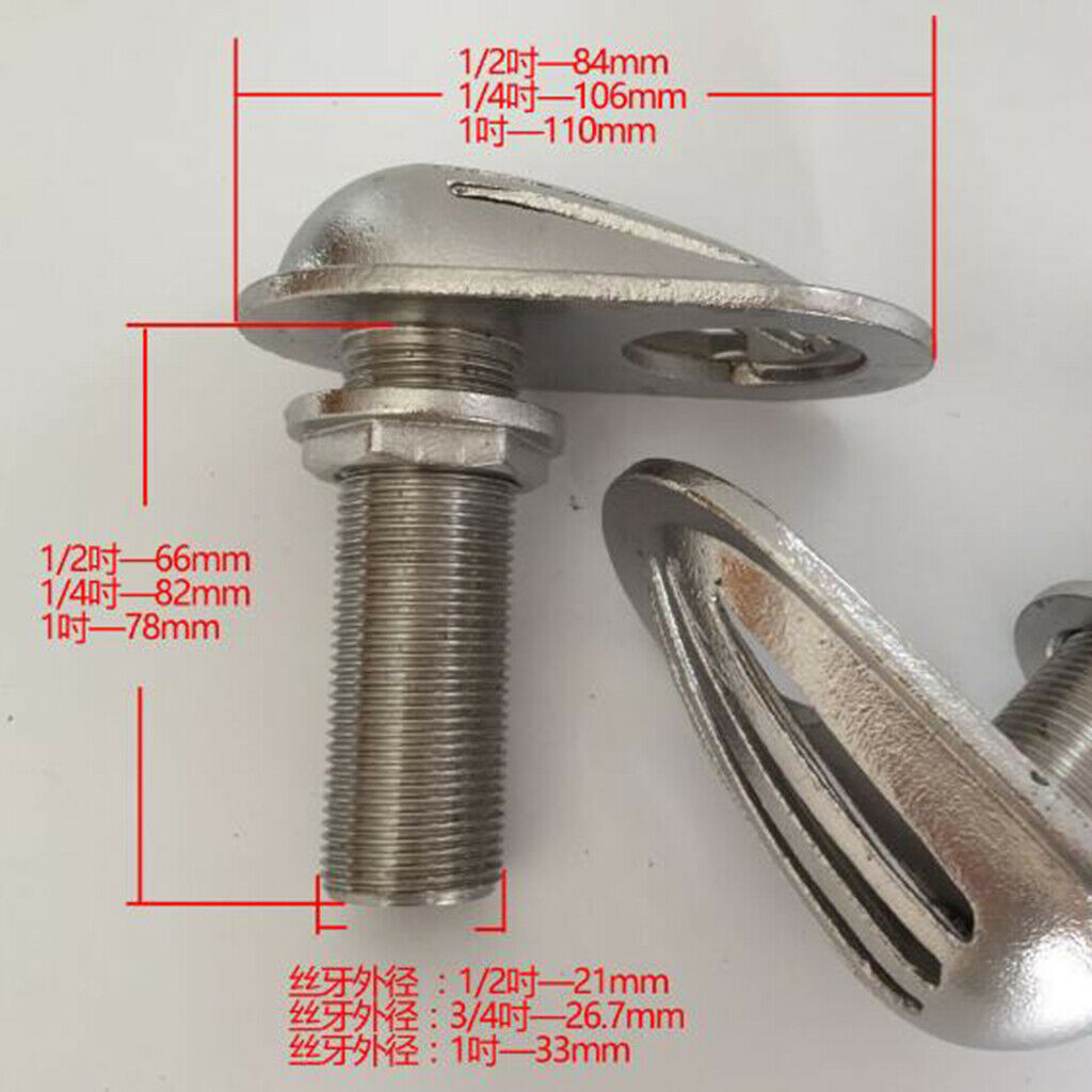 Stainless Steel 316 Threaded Thru Hull Fitting Intake Strainer Boat 12mm