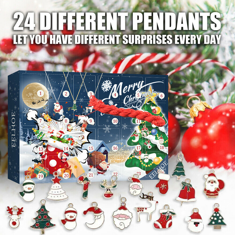Christmas Pendant Blind Box Christmas Advent Calendar 24 Themed Pendant Ornament