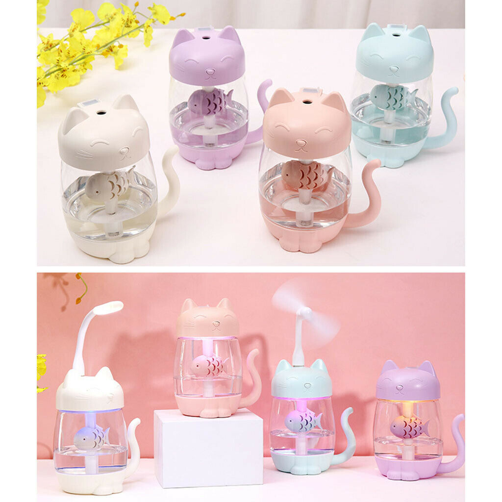 4 Piece Cat Humidifier Fan for Office Desk Beauty Salon Desktop Decoration