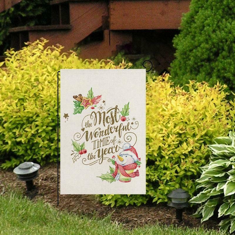 Christmas Garden Flag Most Wonderful Time of the Year Yard Flags Double-Sided