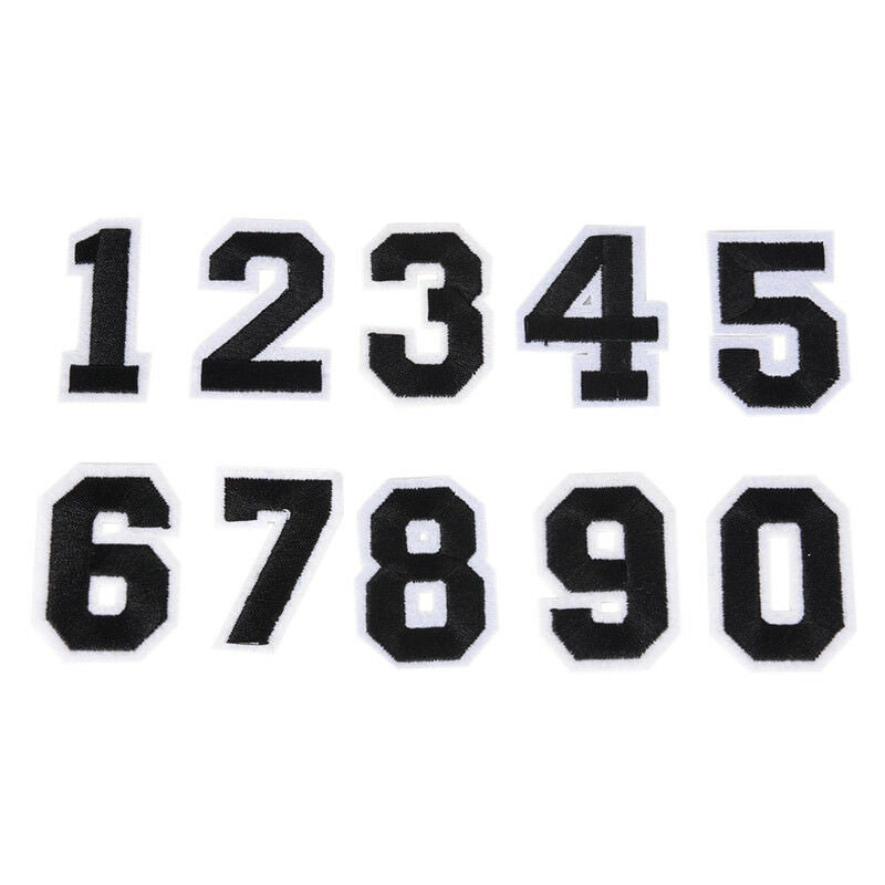 10PCs DIY Number Embroidery Sew On Iron Patch Badge Bag Fabric Applique Cr.l8