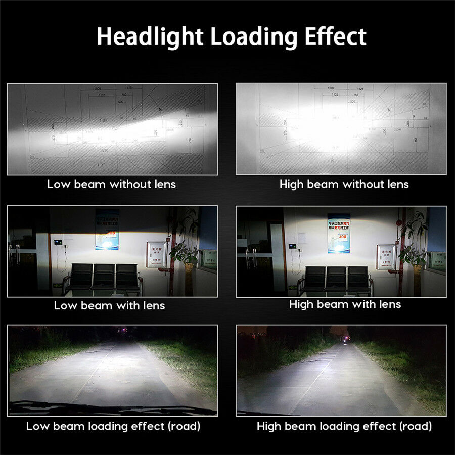 Fanless Car Led Light ZES 100W 12000LM Headlights Led Bulb H4 12V Lamp 2nd Chip