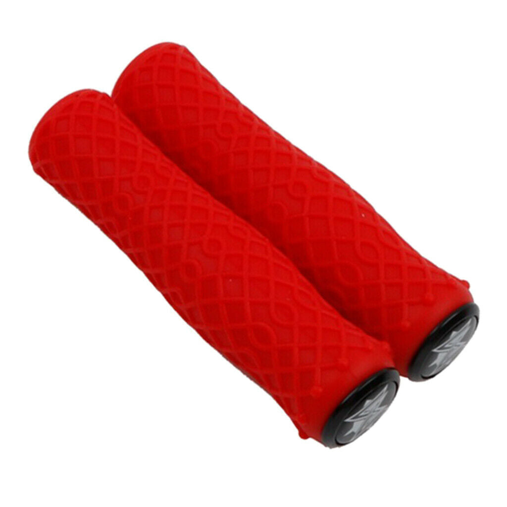 Silicone Anti-slip Bicycle Handlebar Grips Scooter Handle Bar Overgrip Red