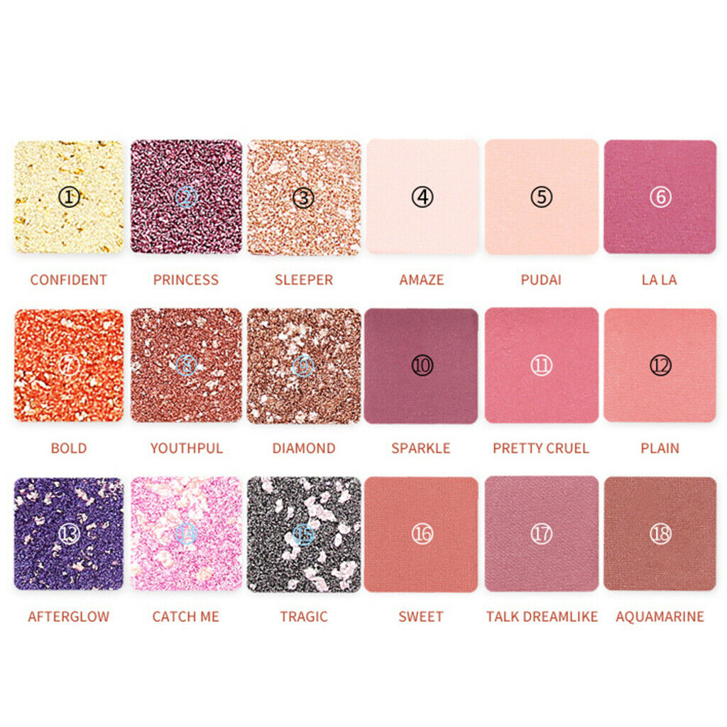18 Colors Eye Shadow Makeup Pallete Long Lasting Glitter Pigments Palette