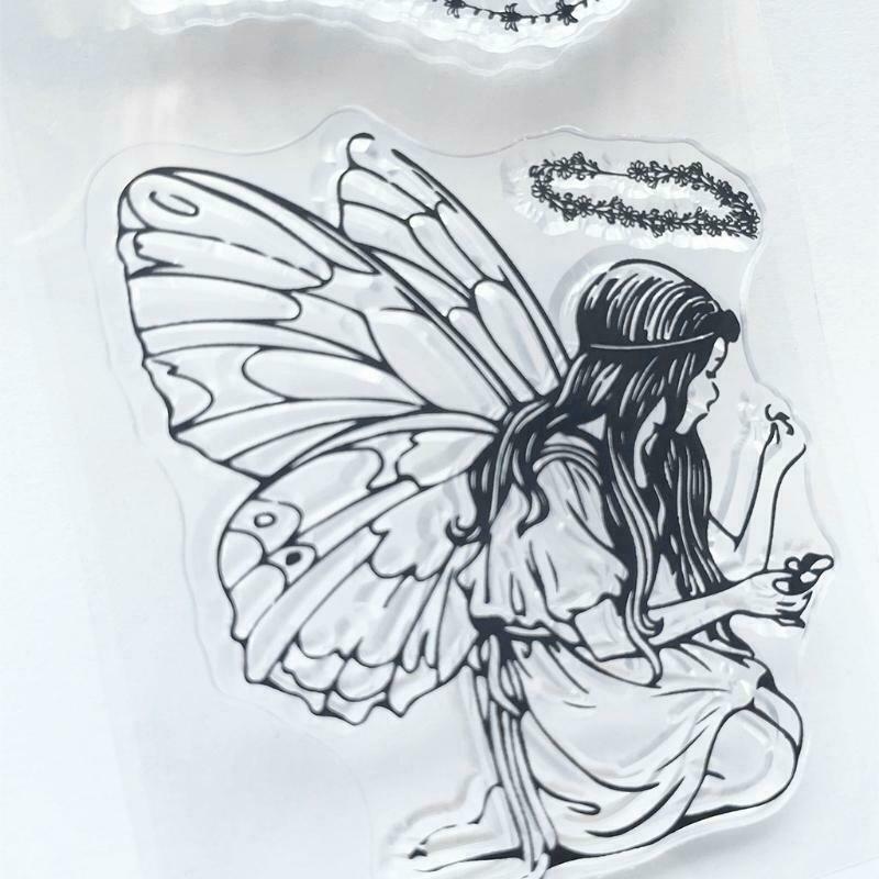 Wreath Fairy Silicone Clear Seal Stamp DIY Scrapbooking Embossing Photo Album