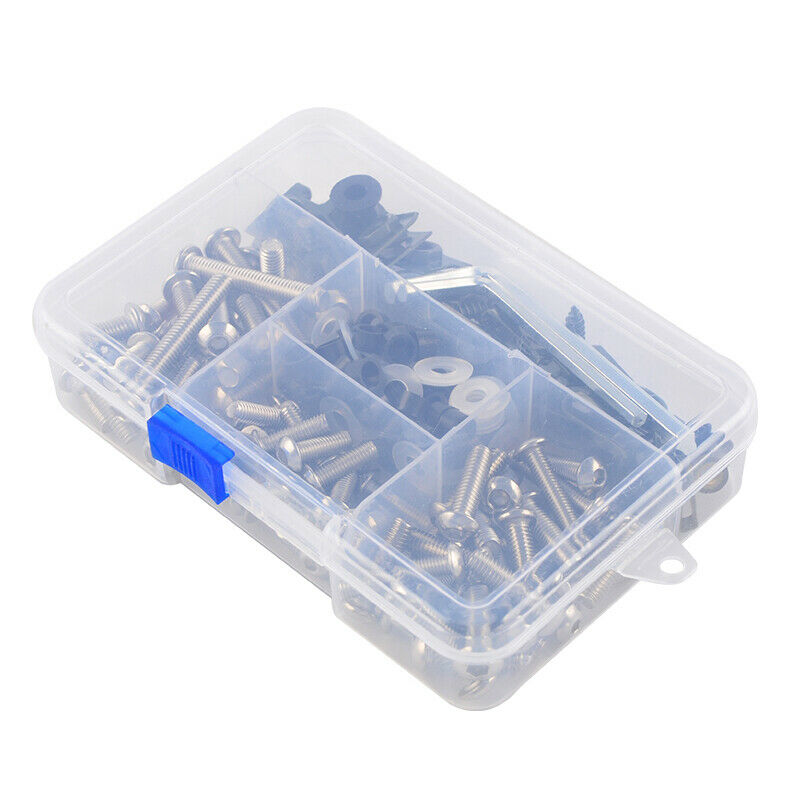155pcs Motorcycle Shell Fairing Bolt Plate Screw Nut Stainless Steel Thread +Box