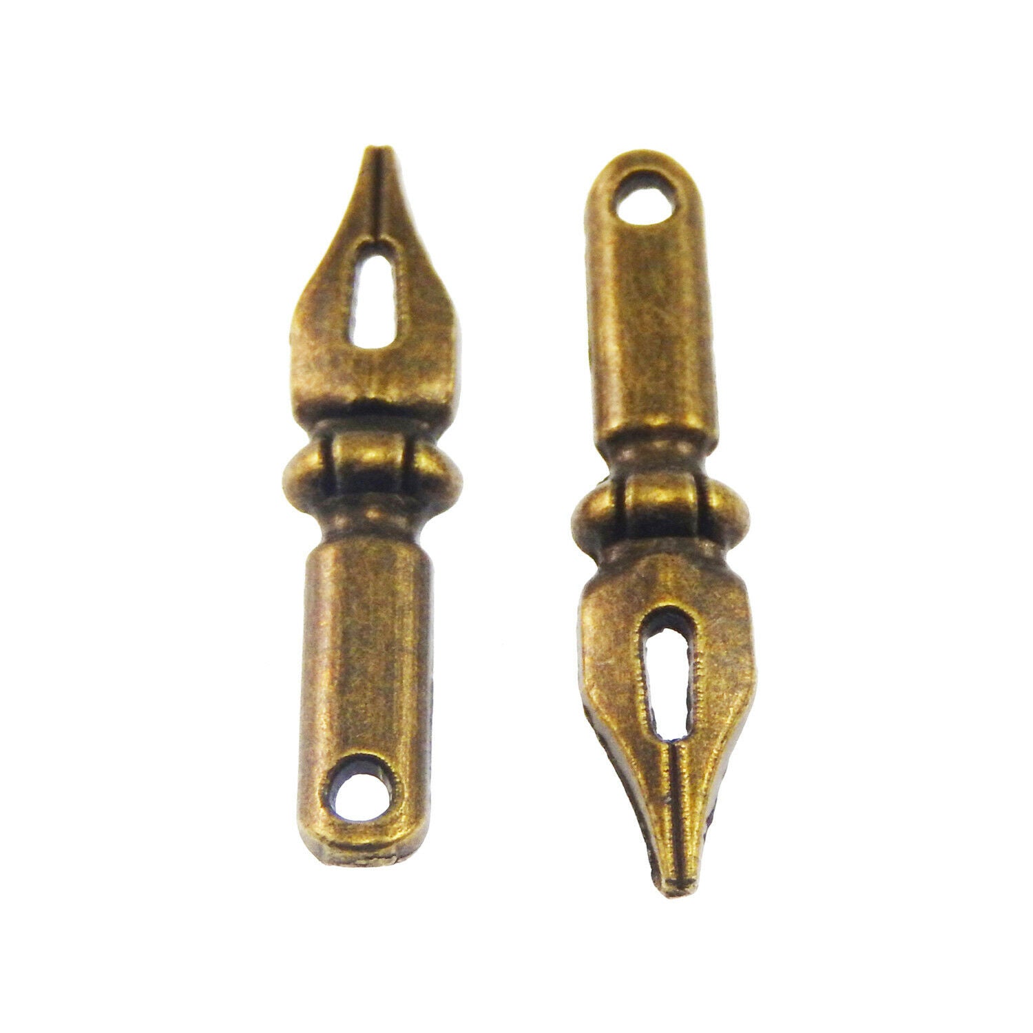 Antiqued Bronze Tone Pen Shape Charm Alloy Pendant 32*7mm 50pcs