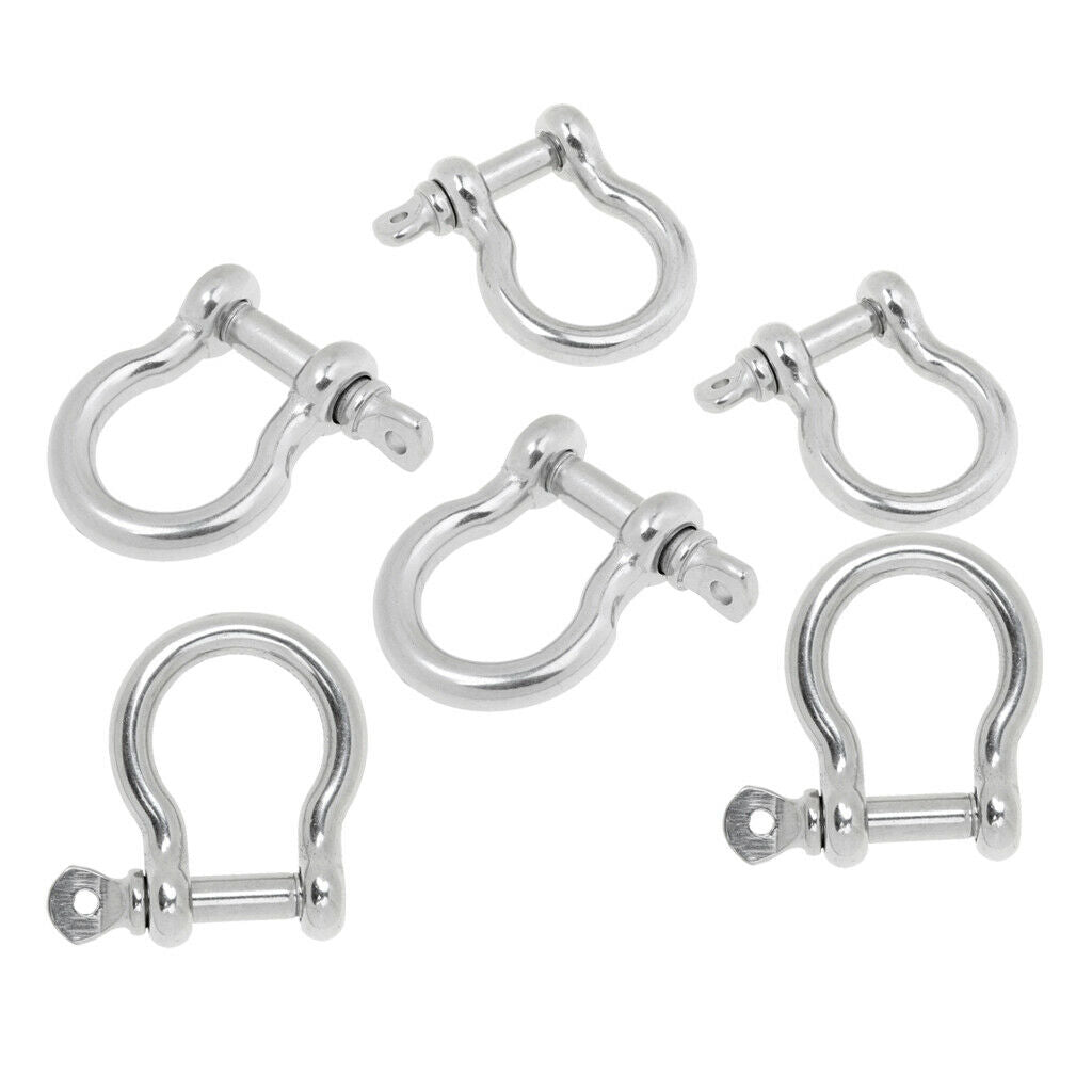 2x 3-Size Marine Boat Chain Rigging Bow Shackle Captive Pin Stainless Steel