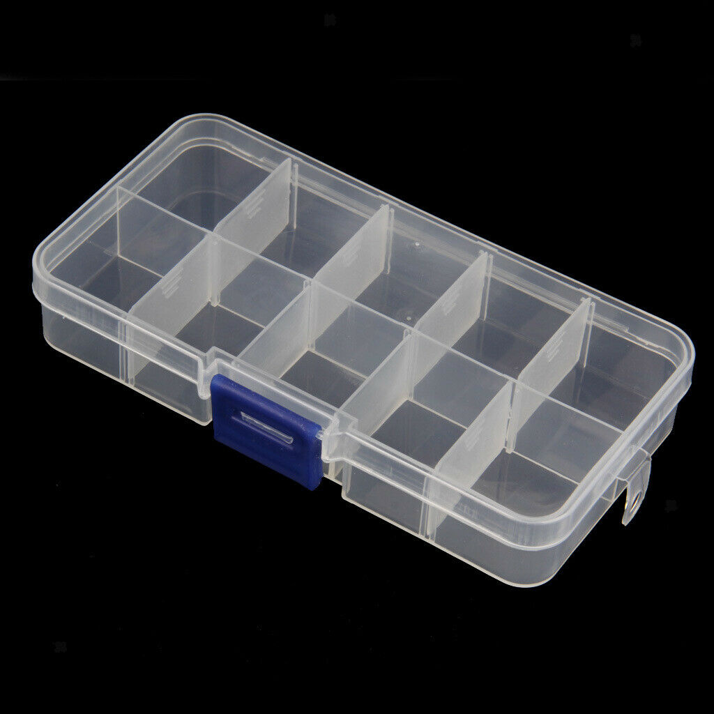 Pack of 2 Clear Plastic Jewelry Box Organizer Storage Container With Adjustable