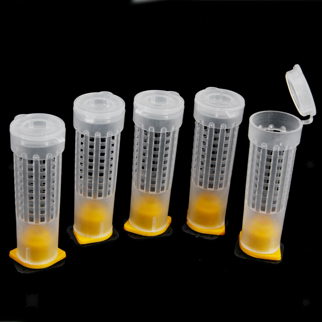 50 Pieces Beekeeping Queen Bee Hair Roller Cage Cell Cup Holder Cell Fixture,
