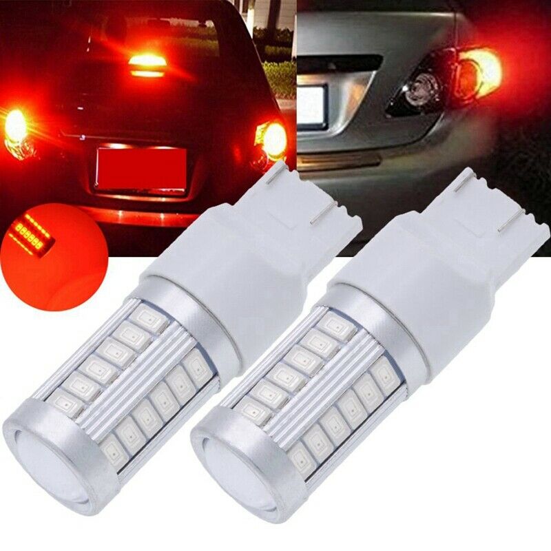 7443, T20 Led Bulbs Red 900 Lumens Super Bright Turn Signals Light Brake Stop K6