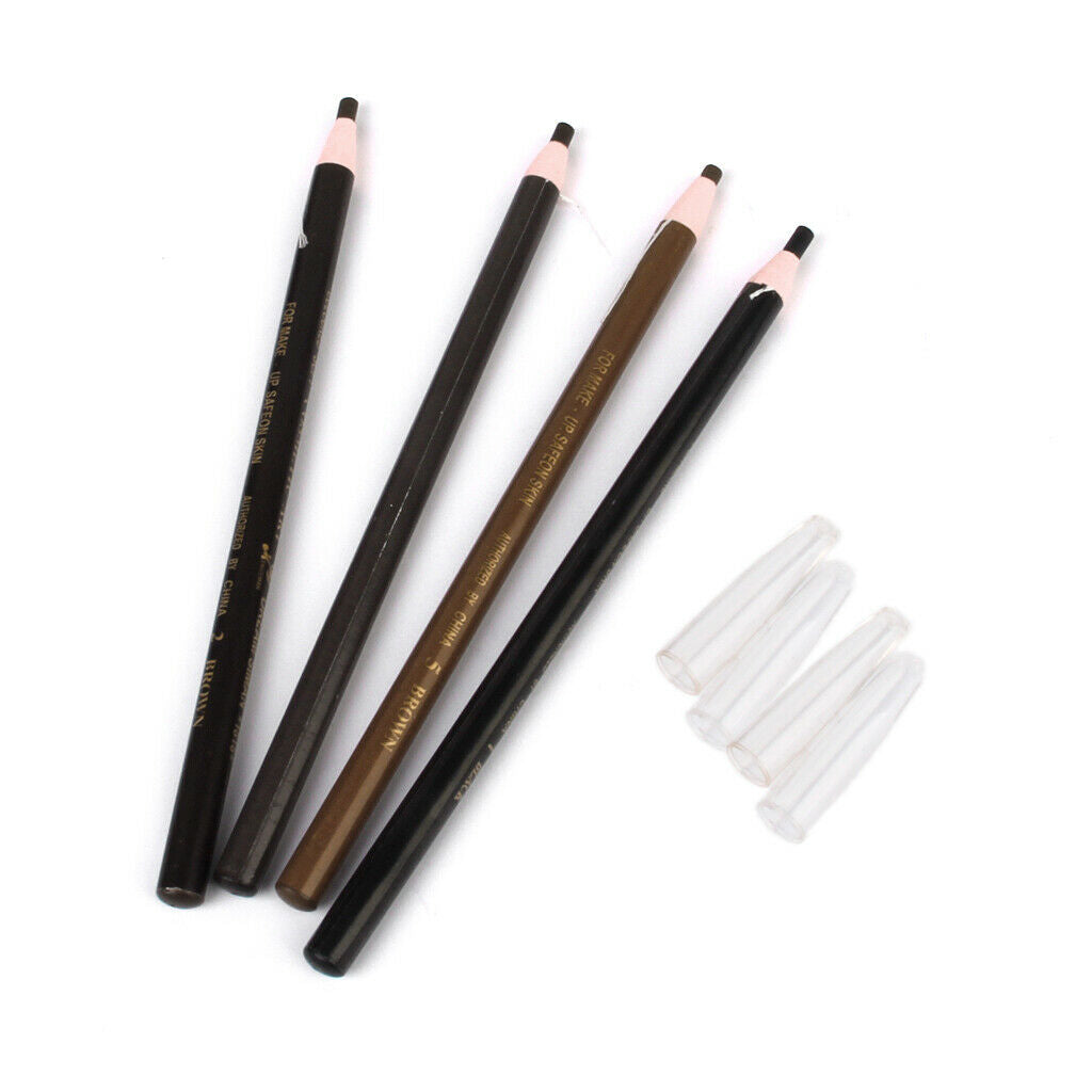 New 3-Style Eyebrow Stencils Shaping Cards + 4pcs Brow Makeup Pencils Set + 1pcs