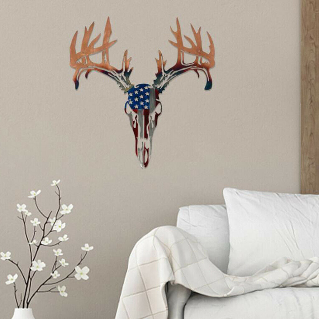 Art Deer Head Animal Wall Hanging Ornament Morden Crafts for Home Office