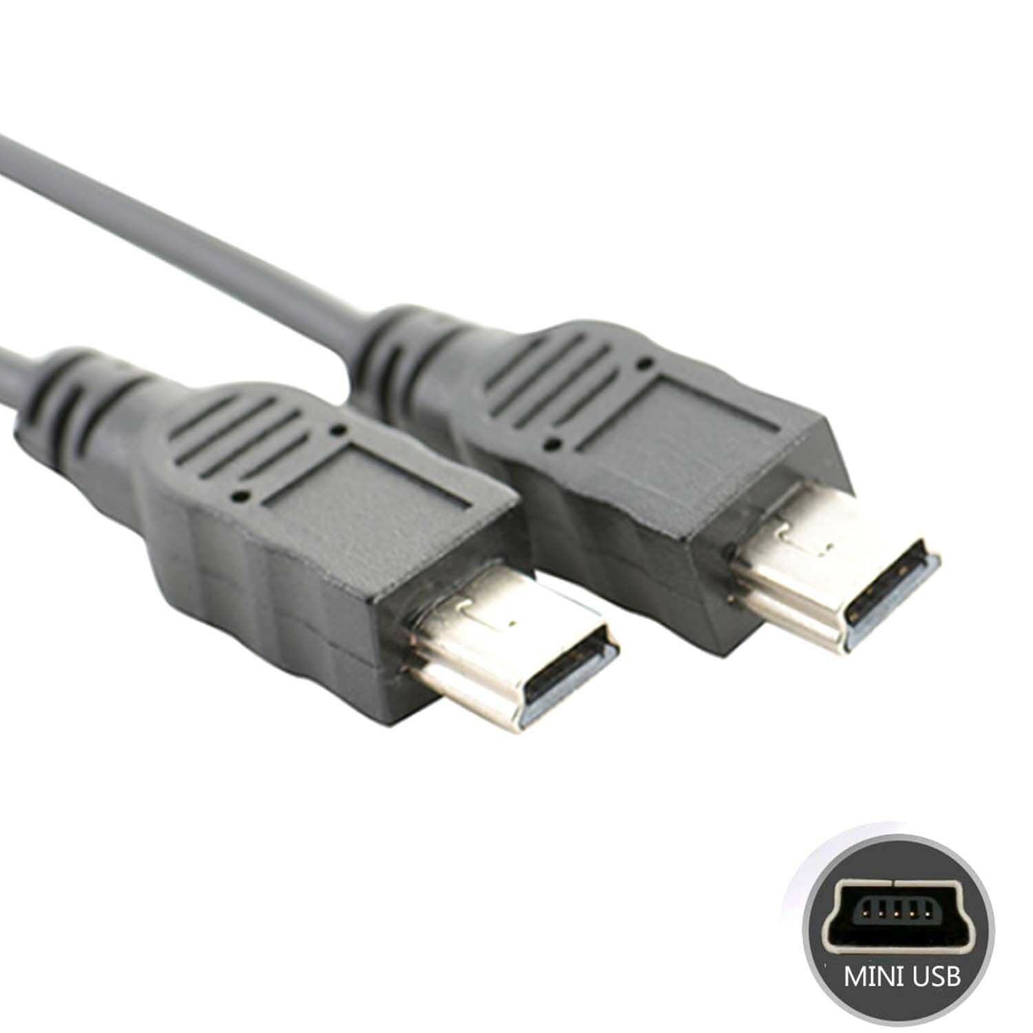 Mini USB Female To Dual 2x Male Splitter Y Extension Charger Adapter Cable TT