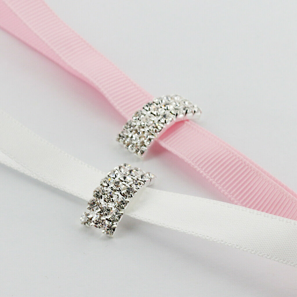 10pcs 2cm Diamante Buckle Ribbon Slider Wedding Invitation Card Craft DIY Decors